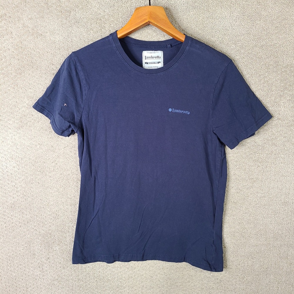 Lambretta Shirt Womens XL Blue Short Sleeve Cotton Blend Casual Tee